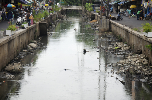Urban river in Thailand